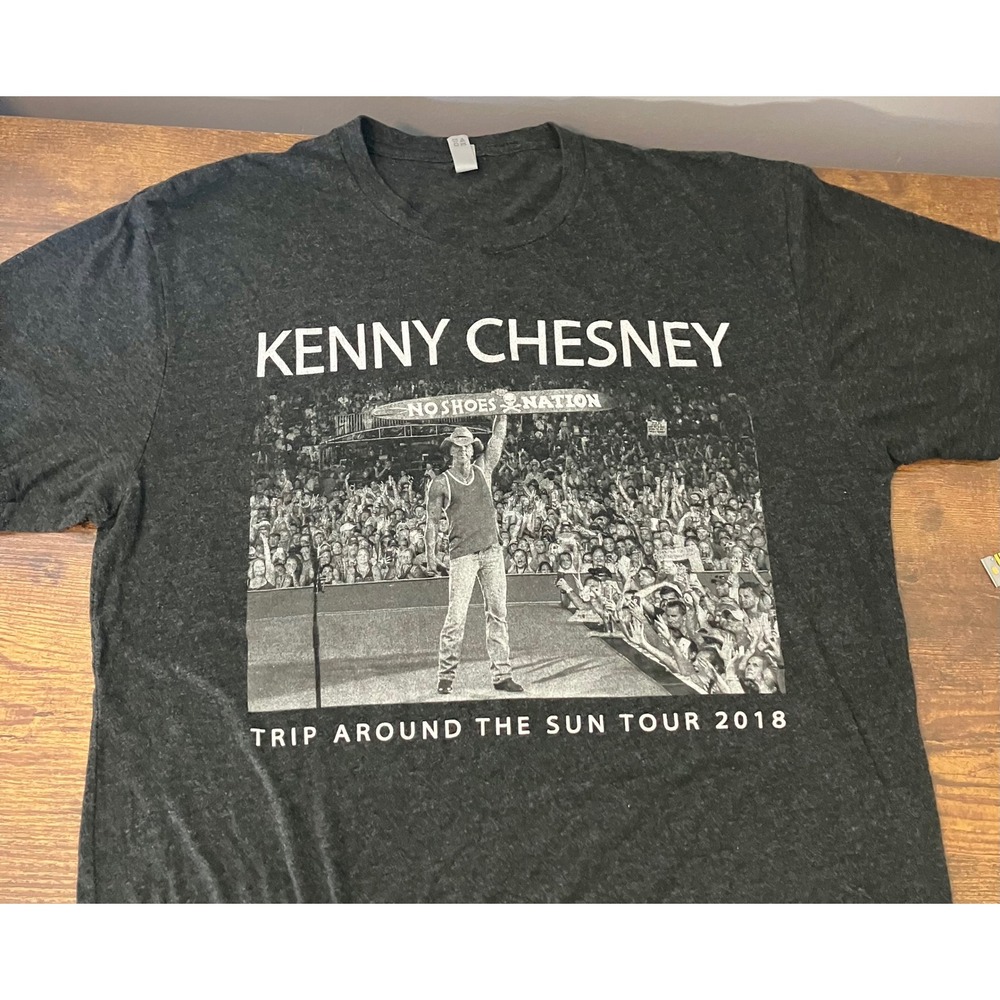 Kenny Chesney Trip Around the Sun Tour 2018 T-Shirt Mens XL Charcoal Gray Tee